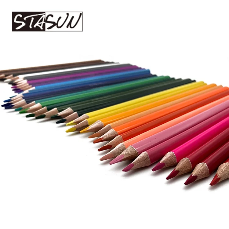 Stasun high quality Stationery Drawing and sketching Sharpened wooden Colored Pencil set