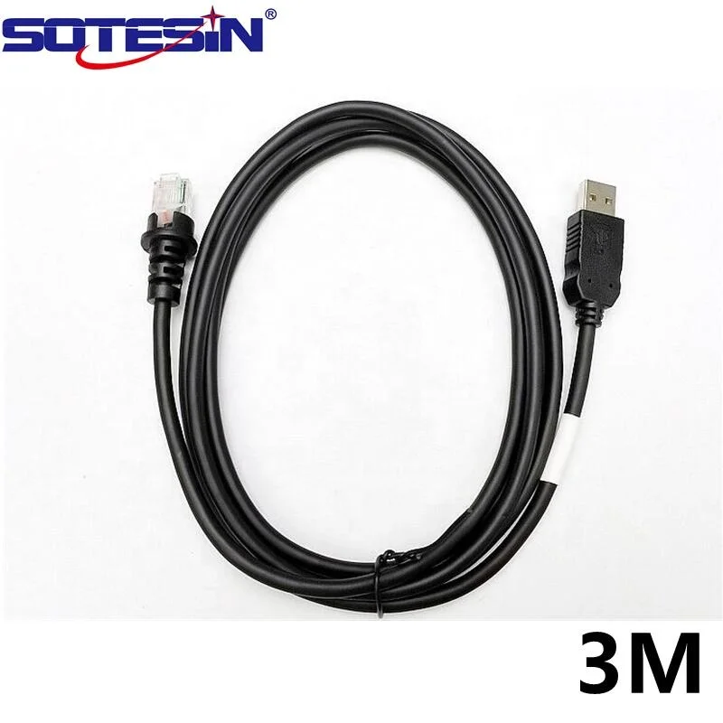 SOTESIN 3m Barcode reader data cable For Honeywell MS5145 MS7120 RS232 Serial cable converted to USB cable with chip