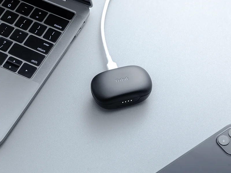 2022 Earphone, Tribit FlyBuds C2 with 8 Hrs Playtime, BT 5.2, 4 Mics ENC and CVC 8.0 Technology & QCC3040 Chip