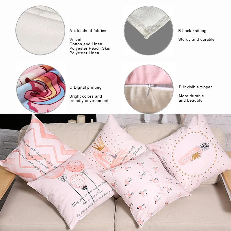 Fundas De Cojines Custom Printed Pillows Decorative Pillow Comfort Seat Cushion Cover 45X45Cm Linen Moon Phases