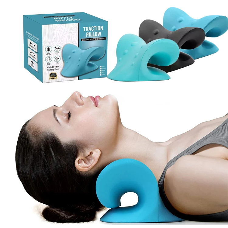 Factory Price Neck Cervical Shoulder Chiropractic Relaxer Support Traction Pillow Neck Stretcher for TMJ Pain Relief