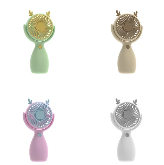 Cartoon Cute Handheld Small Fan Mini Portable USB Rechargeable Student Dormitory Desktop Silent Fan