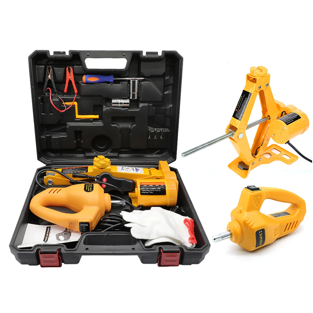 High quality portable 12v electric scissor rv car lift jack tools set