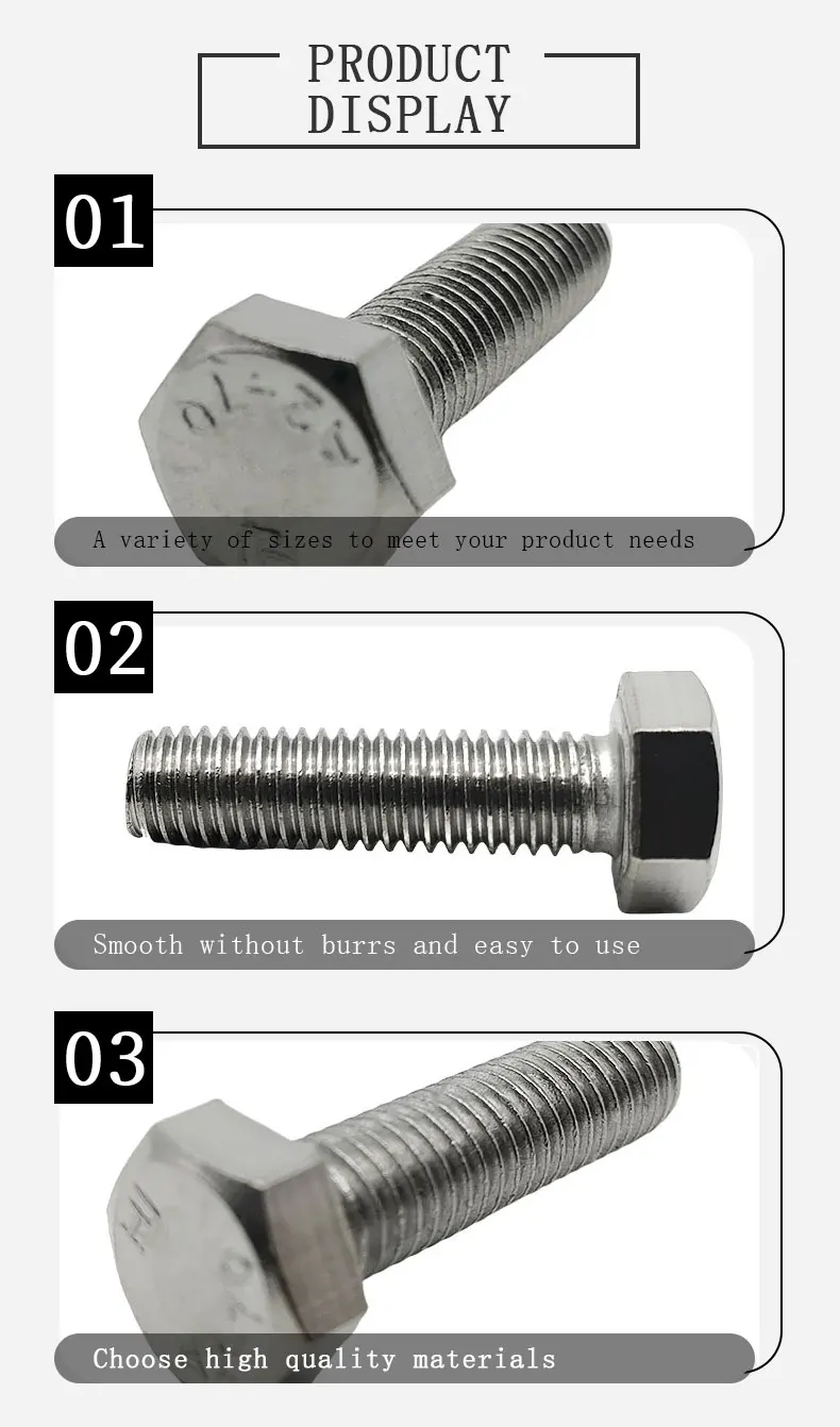 High Strength Alloy Stainless steel hex head bolt 