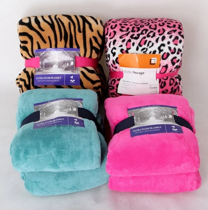 A81117 100% Polyester Microfiber Super King Size Knitted  Mink Blanket Flannel