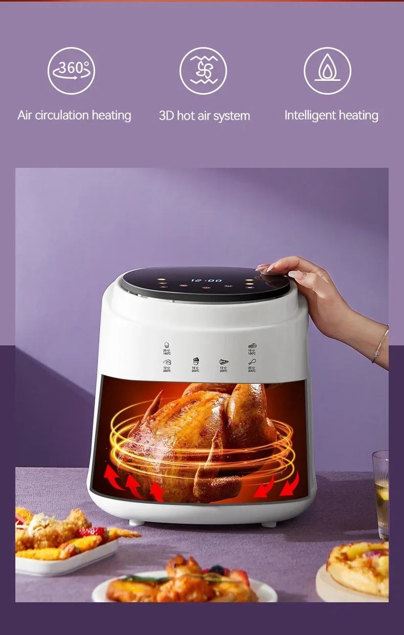 Home 8L Large Capacity Intelligent Electric Fryer Chips Machine Gift Can Be Timed Digital Display Screen air Fryer