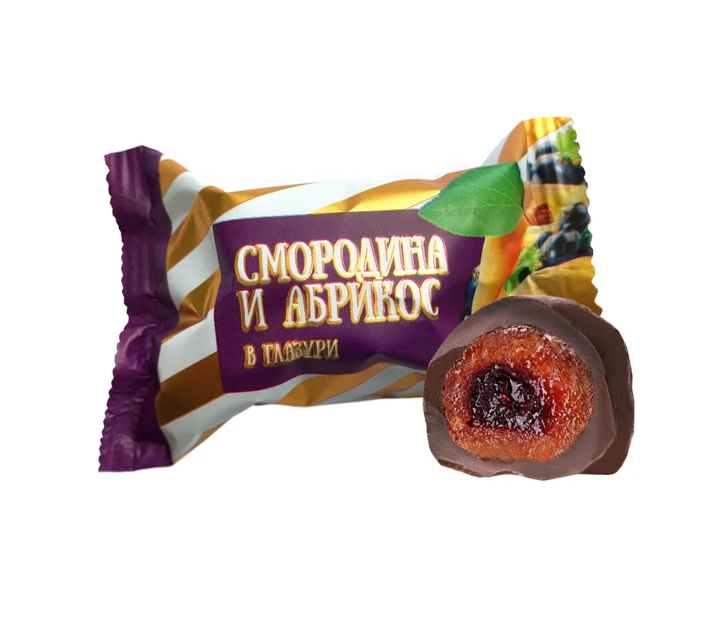  Глазурованные конфеты смородина и абрикос 1 кг шоколадные кондитерские