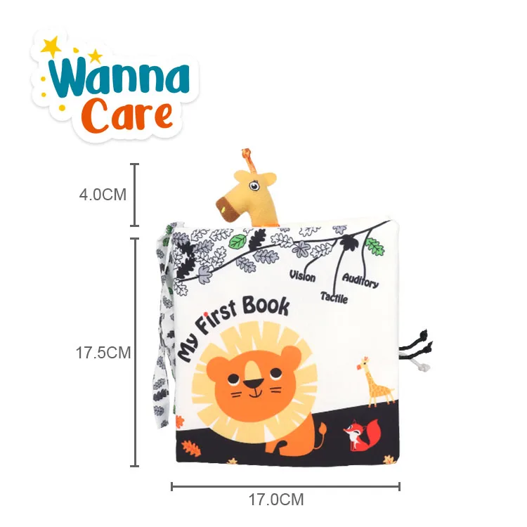 Early Educational Black and White Animals Story Book Baby Soft Fabric Child Touch Feel Cloth for Babies Toys 0 6