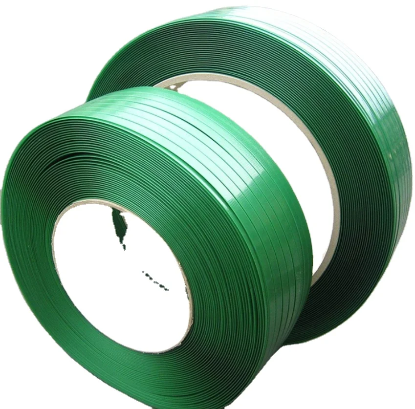 High Tensile Strength Green Smooth Or Embossed Pet Plastic Packaging Strip Belt Strap