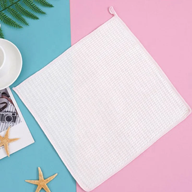 Wood Fiber Waffle Kitchen Wash Cloth Towel Kitchen Rag Tea Towel Wash-cloth Dishcloth Kitchen Waffle Cleaning Cloth Towel