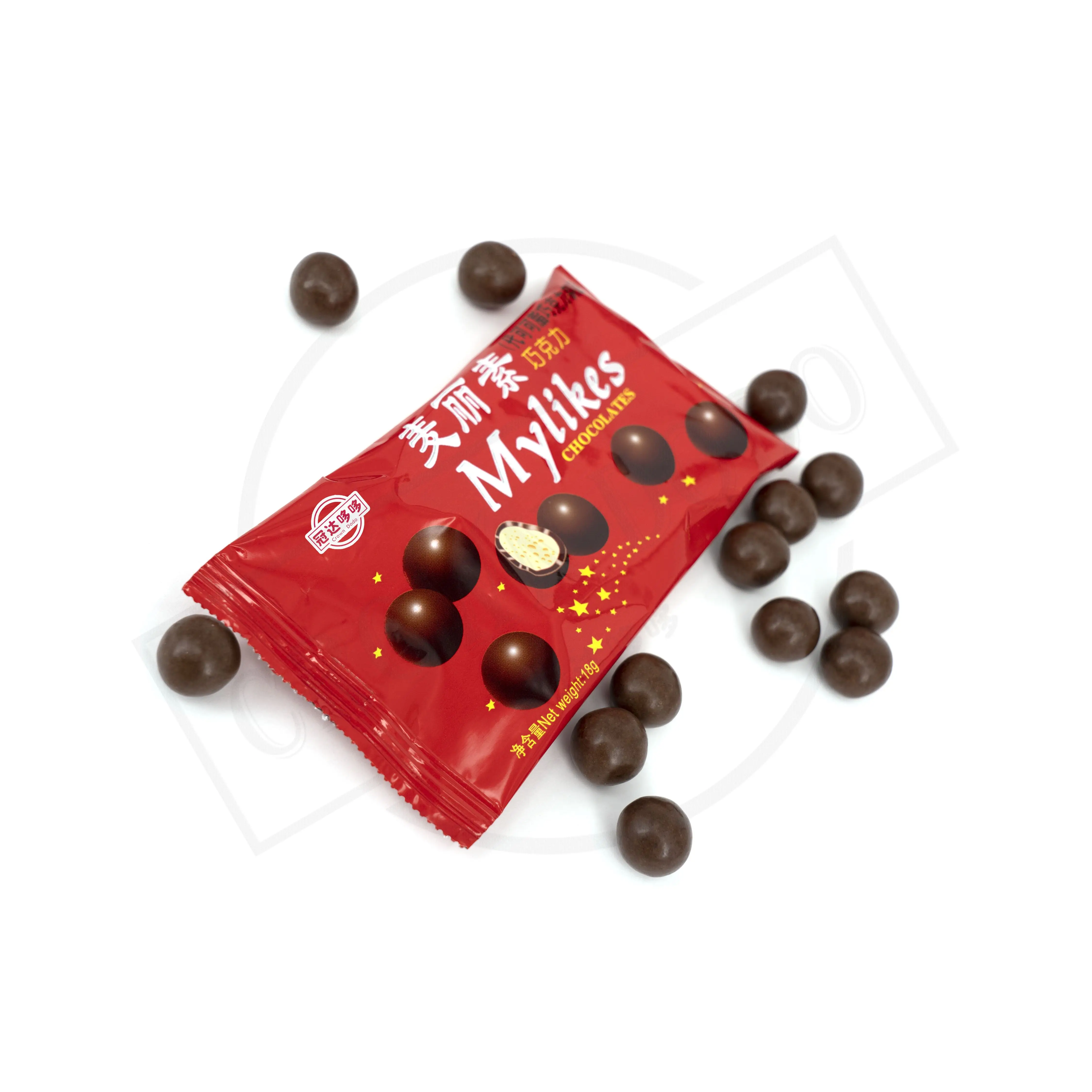 
Best selling yummy chocolate in bag sweet mini chocolates ball China origin meltersers high quality chocolate coated biscuit 