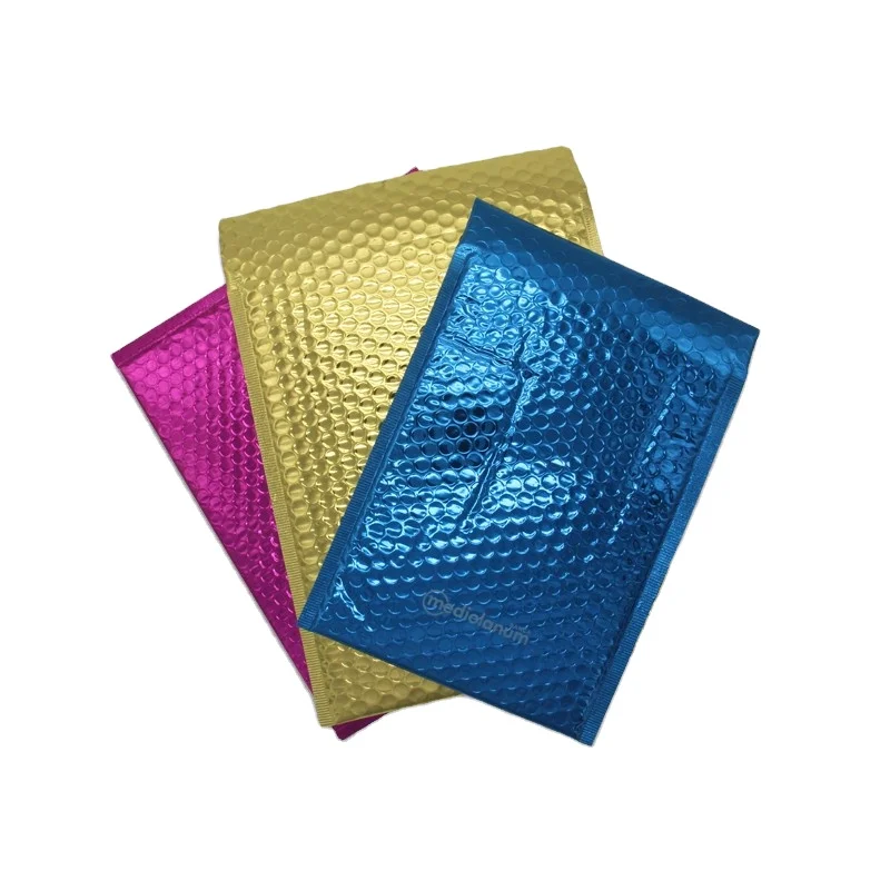 Wholesale Padded Envelope Custom Printed Matte Black Aluminum Foil Metallic Bubble Mailers With Logo