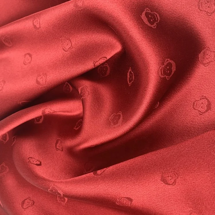 Customized jacquard silk 100% silk mulberry 114cm Width SangBo satin Brocade  fabric