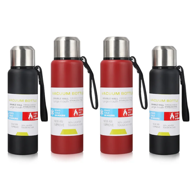 Изготовленным на заказ логосом двойные стенки с вакуумной изоляцией из нержавеющей стали бутылка для воды широким горлышком спортивный термос двойными стенками