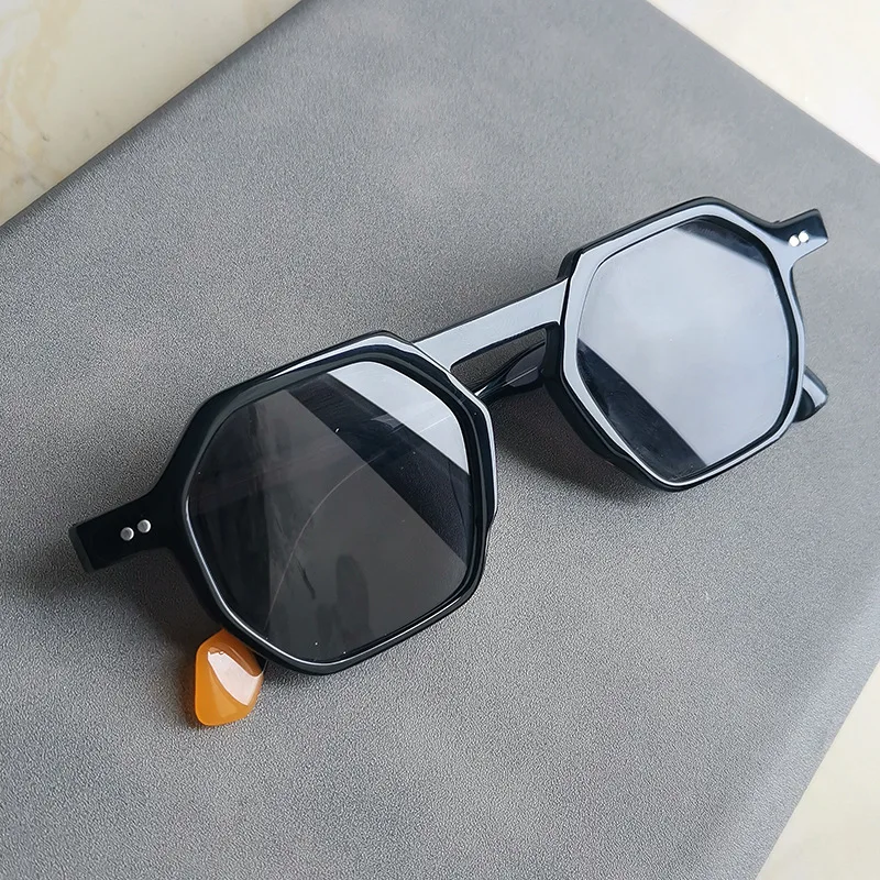 custom trendy italian premium italian large square chunky acetate frame sunglasses