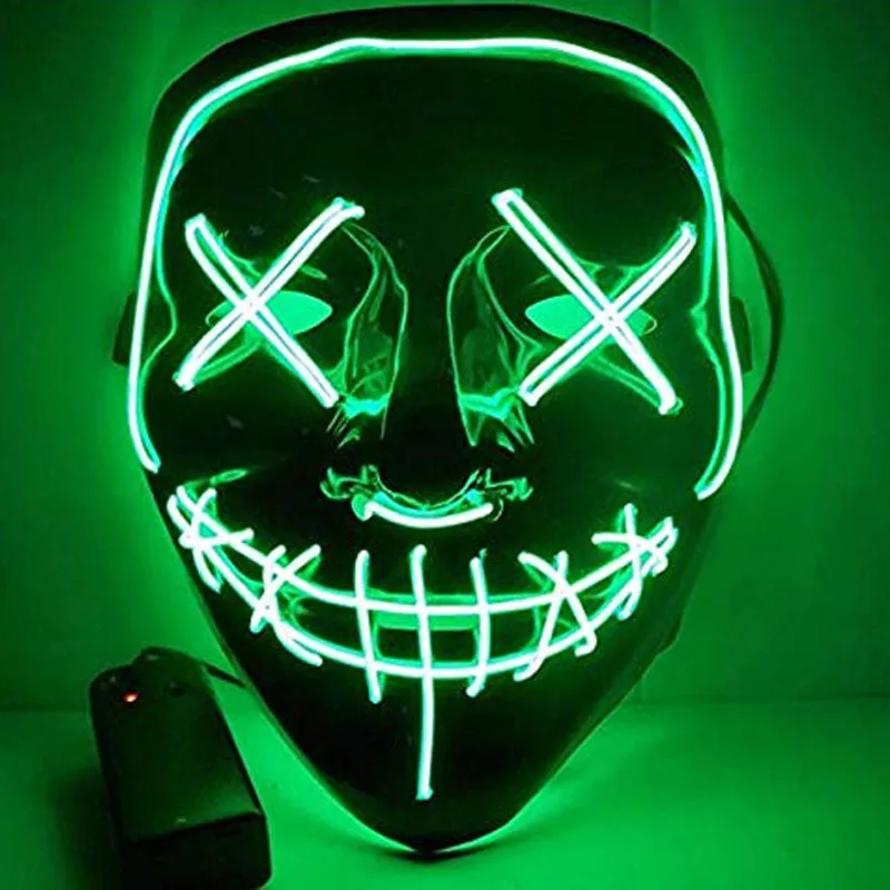 
Halloween EL wire mask black cold light mask party led mask 