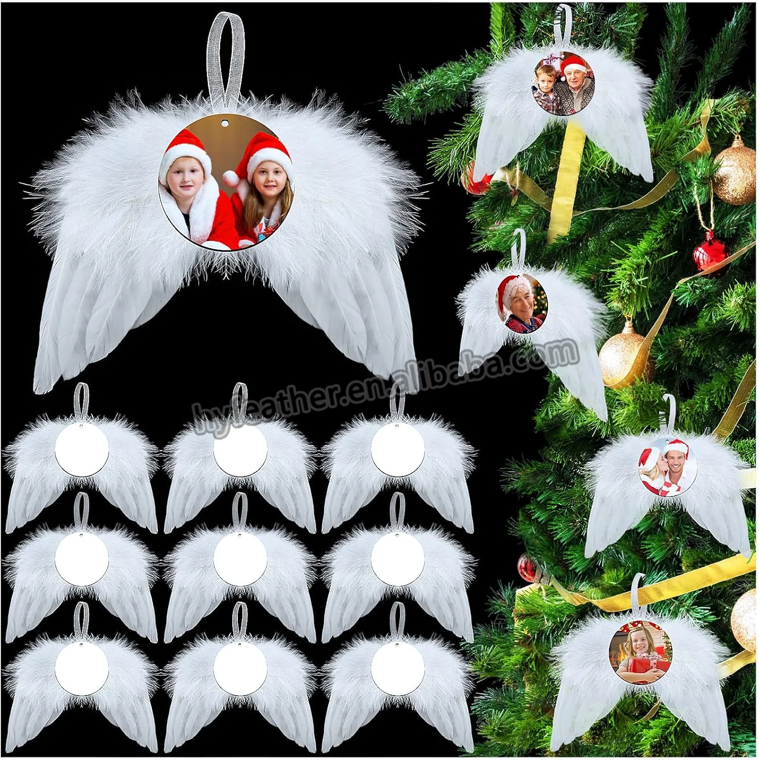 Wholesale Mini Feather Angel Wing for Crafts DIY costume White Hanging Christmas Tree Party home Decor baby Ornaments Decoration