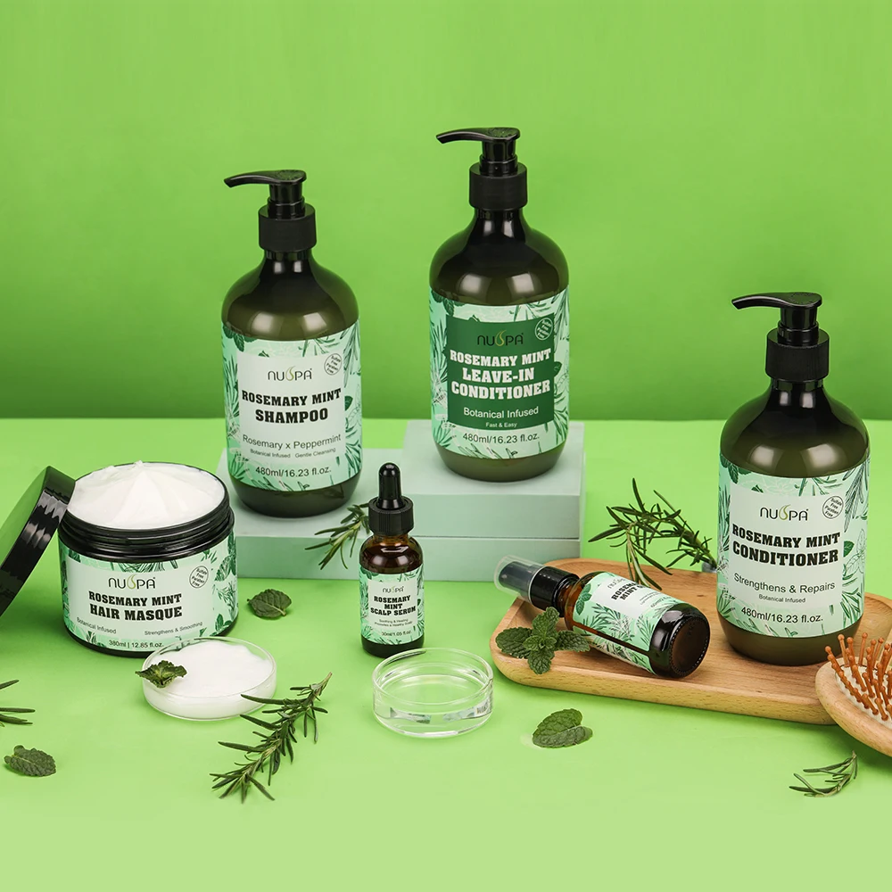 Free Samples NUSPA Biotin Infused Anti-Hair Loss Care Hair Strengthening Growth Oil Herbal Rosemary Mint Oil