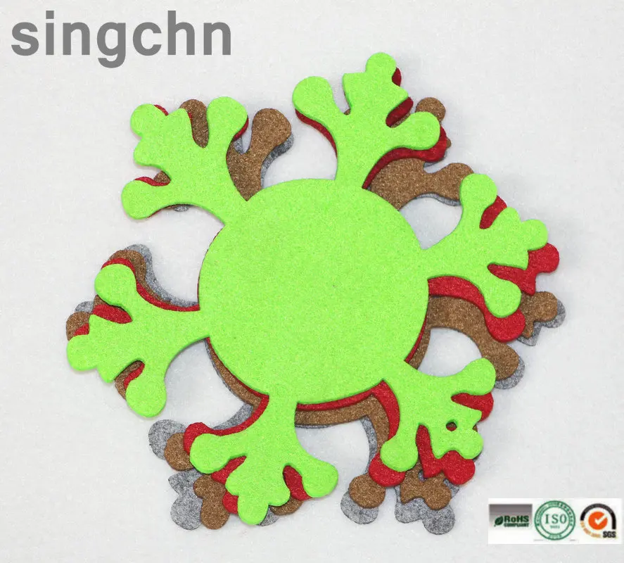 2024 Factory supply felt wool or polyester material felt placemat and drink coaster with different shape