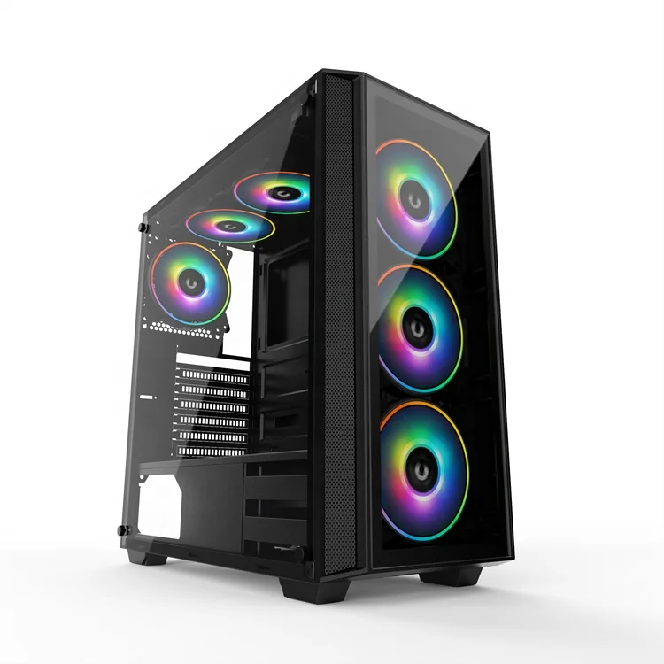 4,0 мм закаленное стекло панели компактный ATX Mid-Tower PC игровой корпус