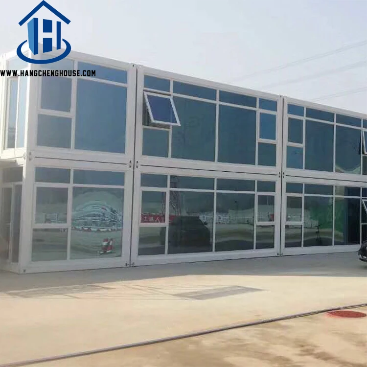 stackable 20ft prefab modular container office building with glass wall