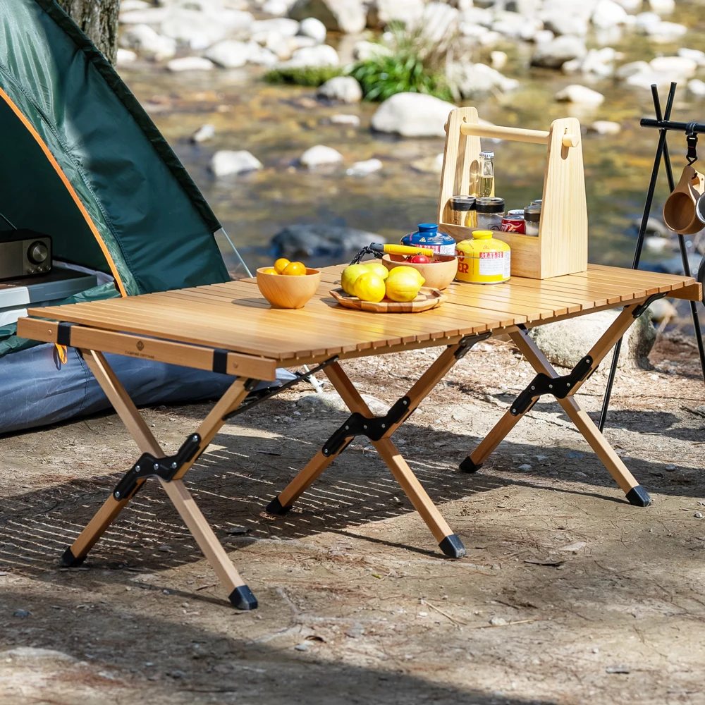 AREFFA Открытый складной портативный рулон яйца из бука для кемпинга складной стол для пикника на открытом воздухе