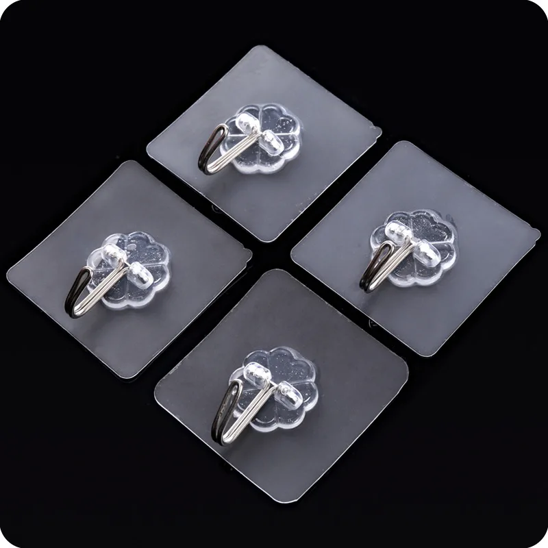 
Heavy Duty Adhesive Wall Sticky Hooks for Kitchen and Bathroom Unique Transparent Super Heavy Hooks 