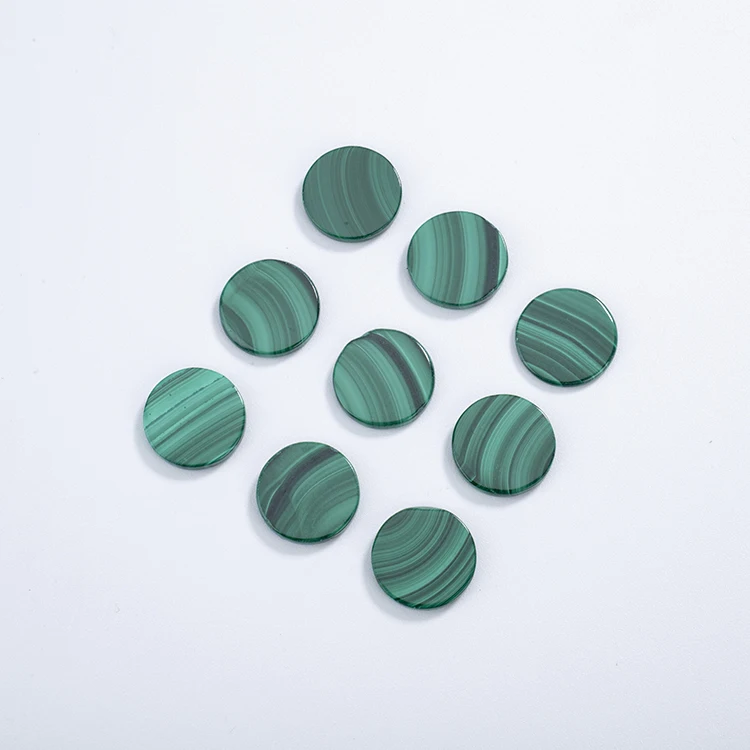 Manufacturer wholesale aa grade natural malachite stone round slab flat back slice malachite for sale