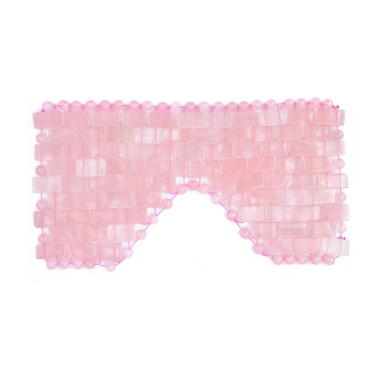 Mushang wholesale luxury cooling 100% real quartz face sleep eyemask for beauty rose quartz crystal eye mask