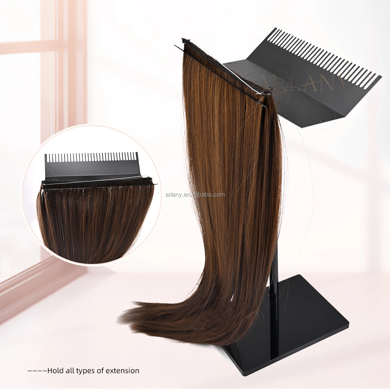 ARLANY Stainless Steel Hair Extension Holder Hair Extension Display Rack Tool for Washing Coloring Drying