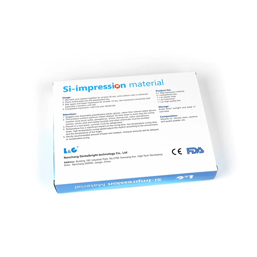 
2019 Best Seller Private Label Dental Products Dental Silicone Impression Material Putty Kit With Metal Impression Tray 