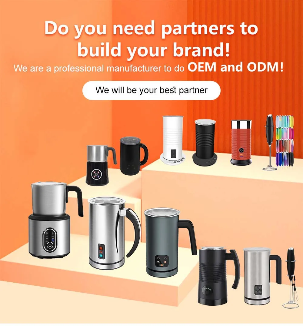 Customized Multifunctional Electric DC Motor Steam Milk Frother Stainless Steel Housing for Household Use