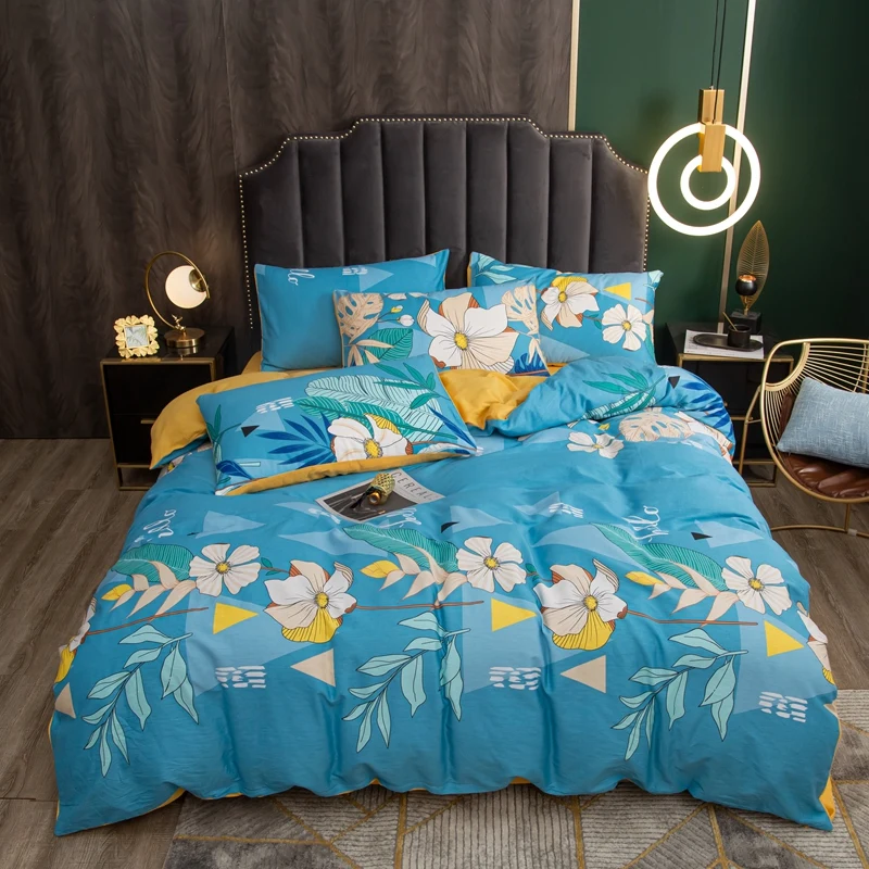 Direct selling small fresh cotton single product quilt cover warm quilt cover four-piece cotton pure cotton/