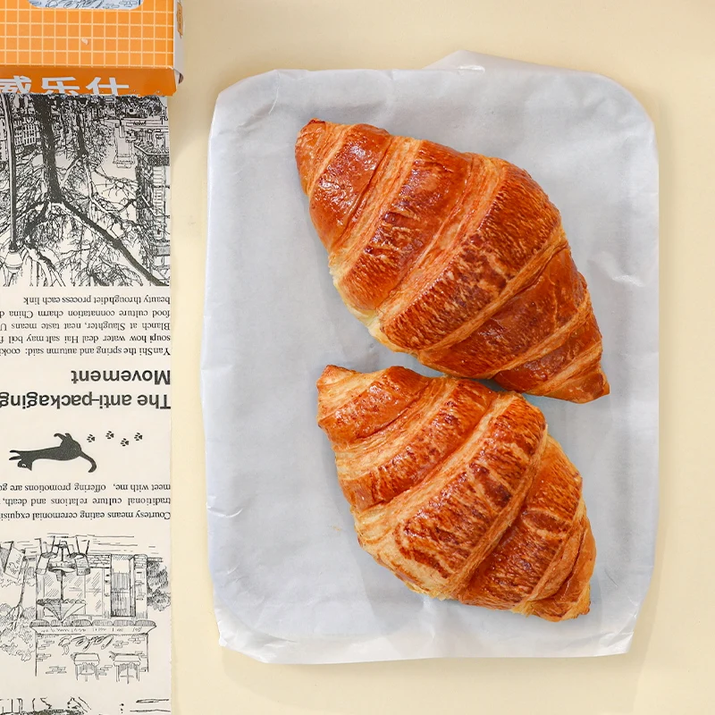 Hamburger Sandwich Pizza Greaseproof paper wax biodegradable custom printed greaseproof food wrapping paper roll food grade