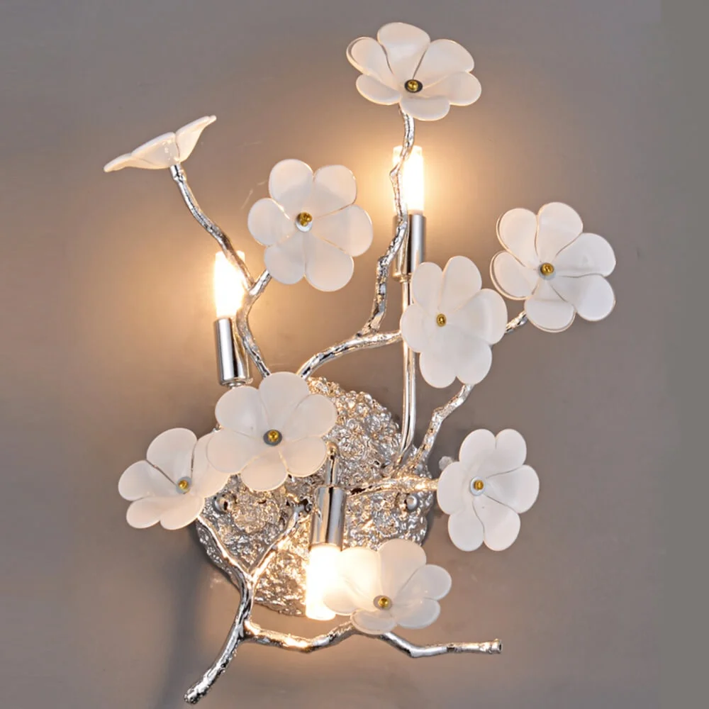 Modern Lighting Flower Shape Glass Wall lamp Sconce Lamp For Hotel Bedside Living Room