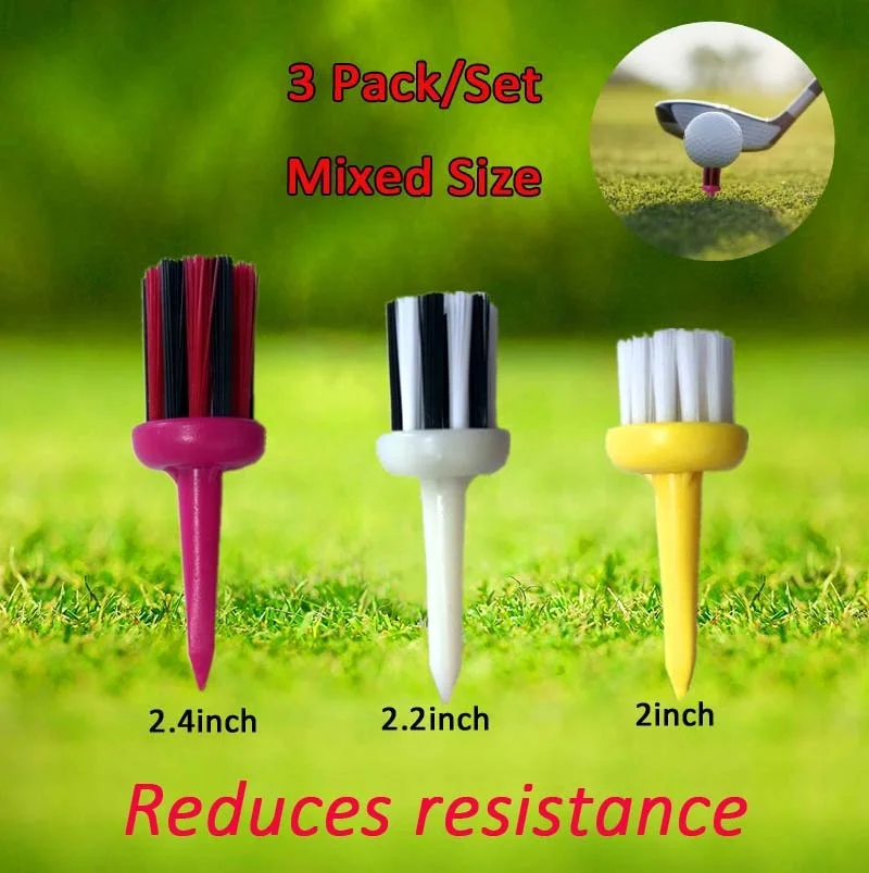 wholesale custom logo  plastic golf tee brush Unbreakable Plastic Brush 3 Colors Size Driver Training Unbreakable Tee
