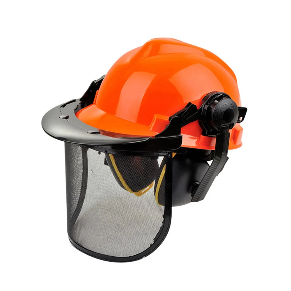 Adjustable Forest Safety Equipment Safety Hard Hat Helmet with Earmuffs and Mesh Visor