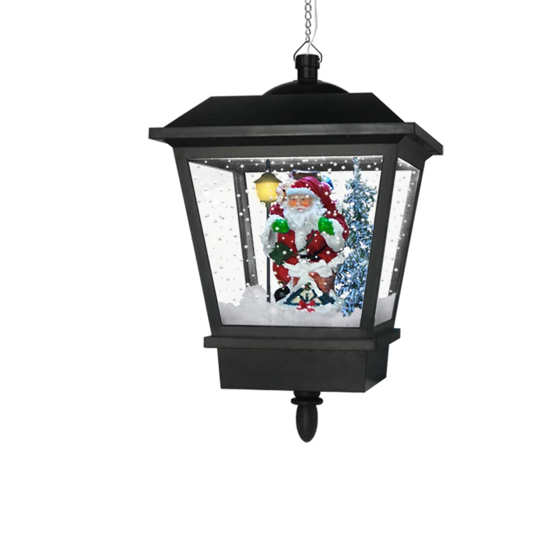 Уличный праздничный подвесной светильник с музыкальной функцией снега, светодиодный Рождественский подвесной светильник с функцией Санта-Клауса