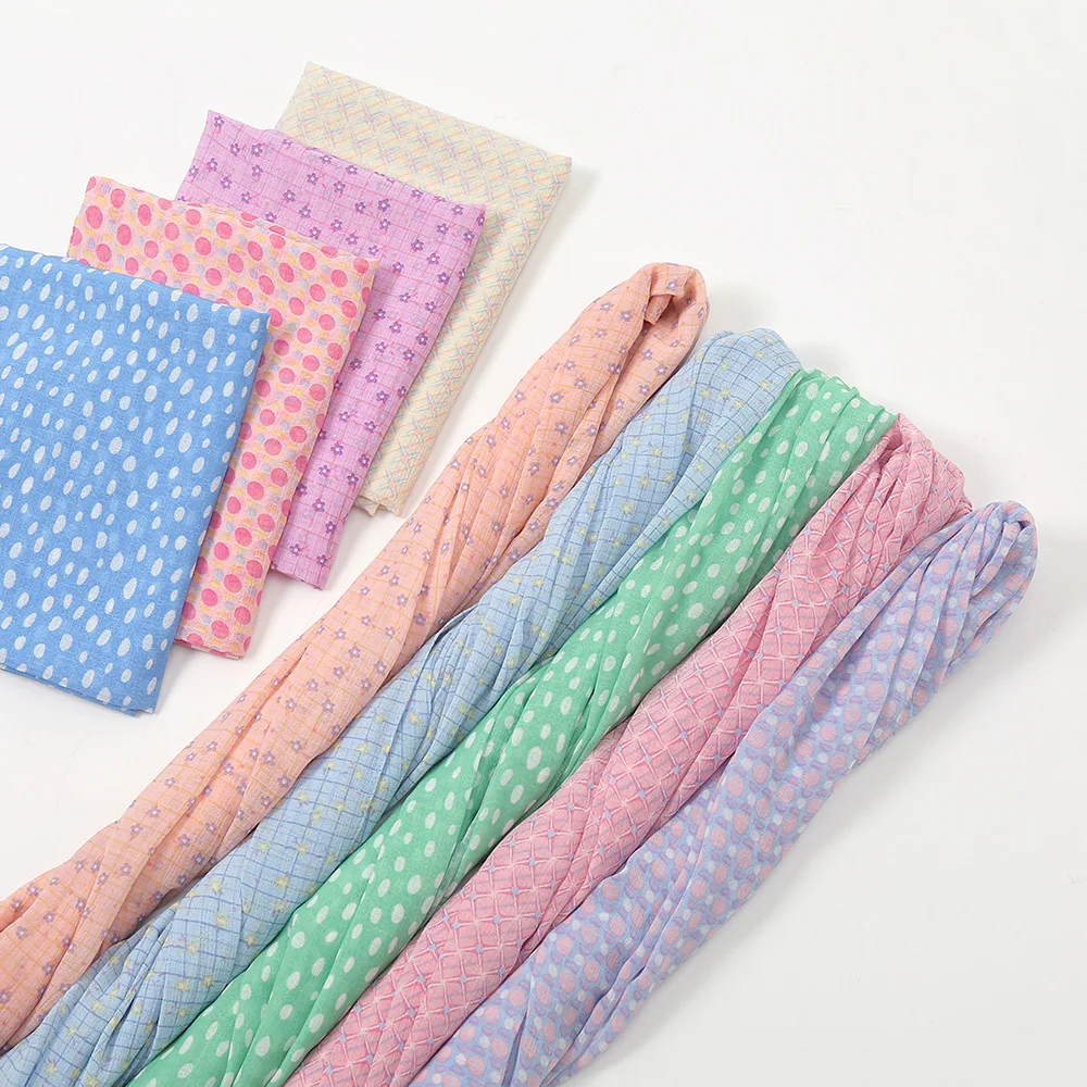 2022 Women Chiffon Shawls Female Pareo Beach Towels Summer Autumn Printed Dots Fashion Muslim Hijab Silk Wrap Cape Scarves