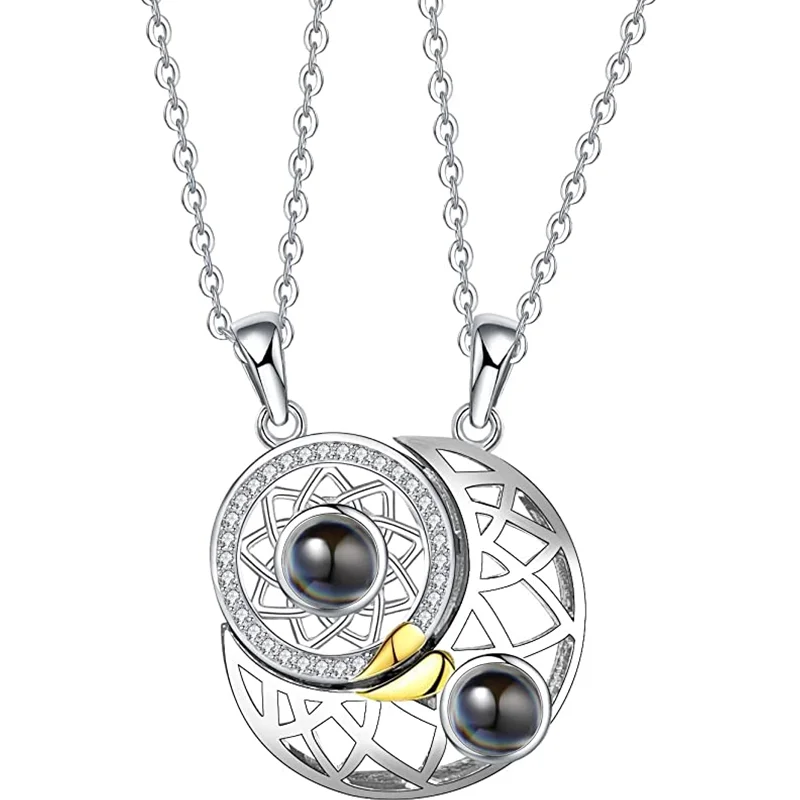 Magnetic Couple Necklace for Him and Her, Couple Heart Pendant,Matching Heart Necklace for Couples or Best Friends