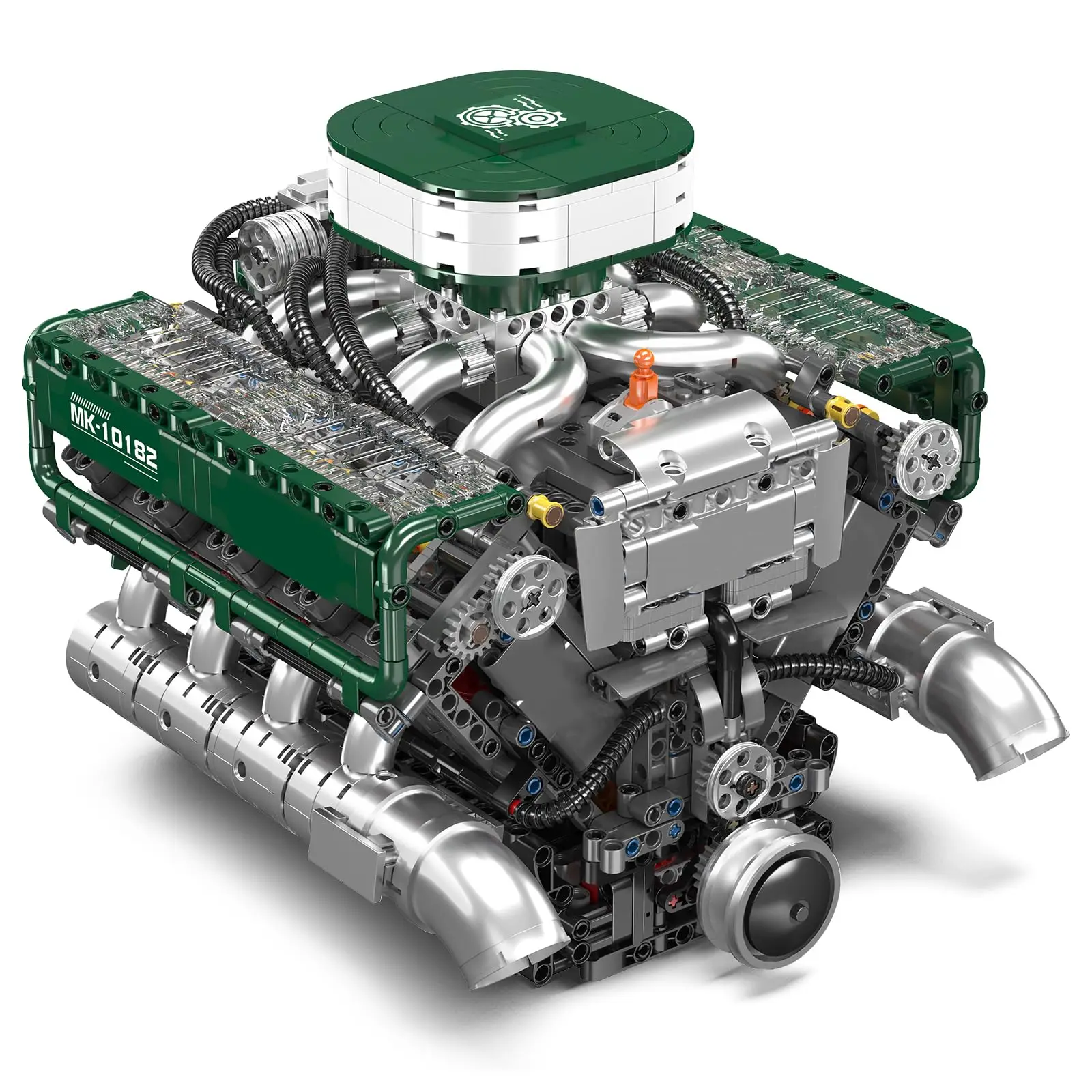 High-Tech Electrically 10182 V8 Tank Engine Model Motor Drive Racing Car Building Block Brick Children MOC Toys Gifts