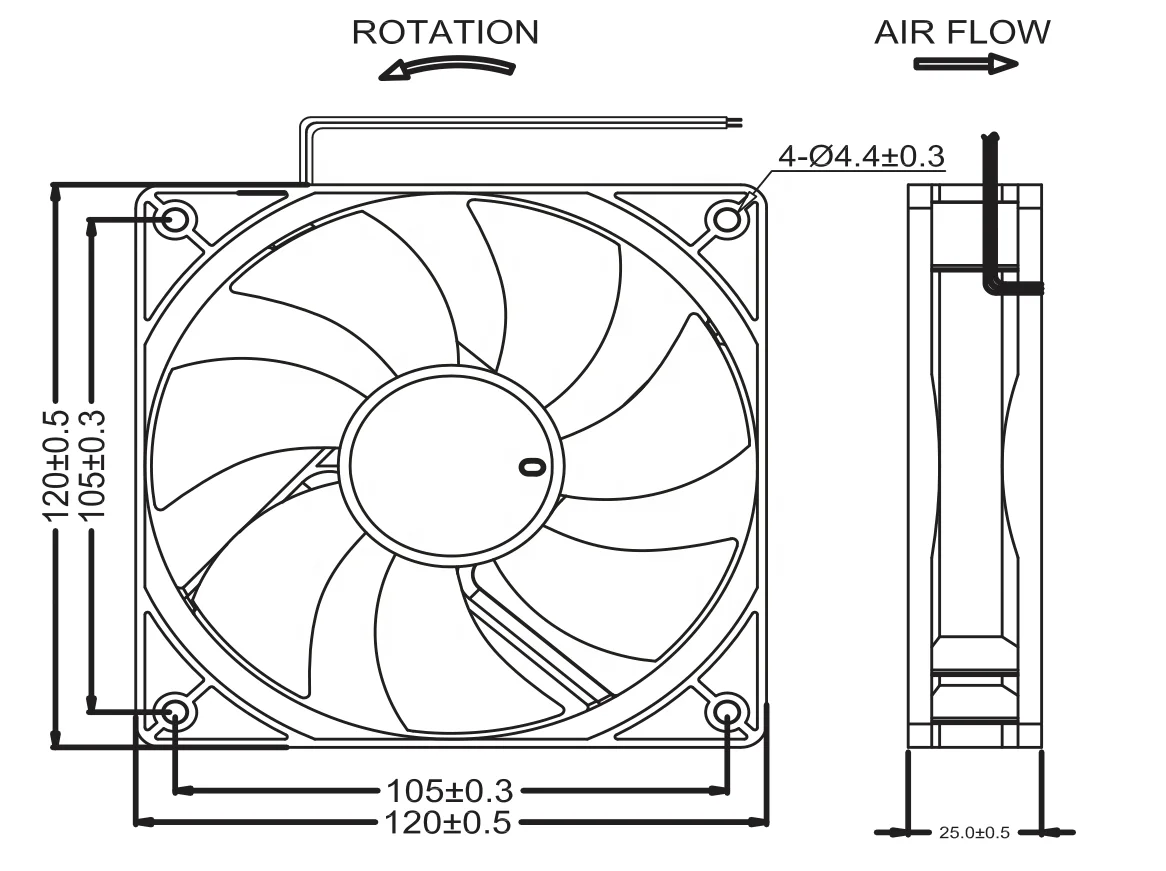 MEIXING GX12025 12V/24V 120x120x25mm MEIXING DC Axial Fan Ball Sleeve High Speed Cooling Radiastor Fan
