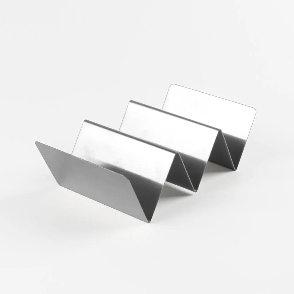 4 pack  restaurant serving stainless steel mexican taco holder