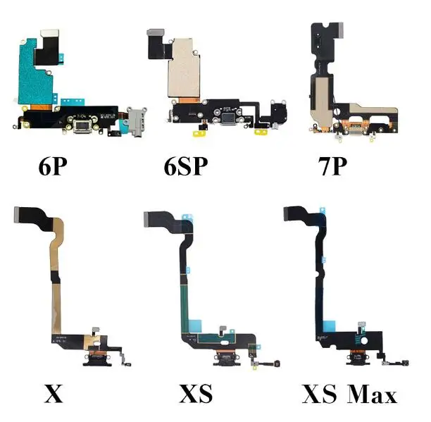 USB-порт для зарядки мобильного телефона iphone 6 6S 7 8 Plus X XR XS Max 11 Запчасти Samsung гибкий аудиоразъем