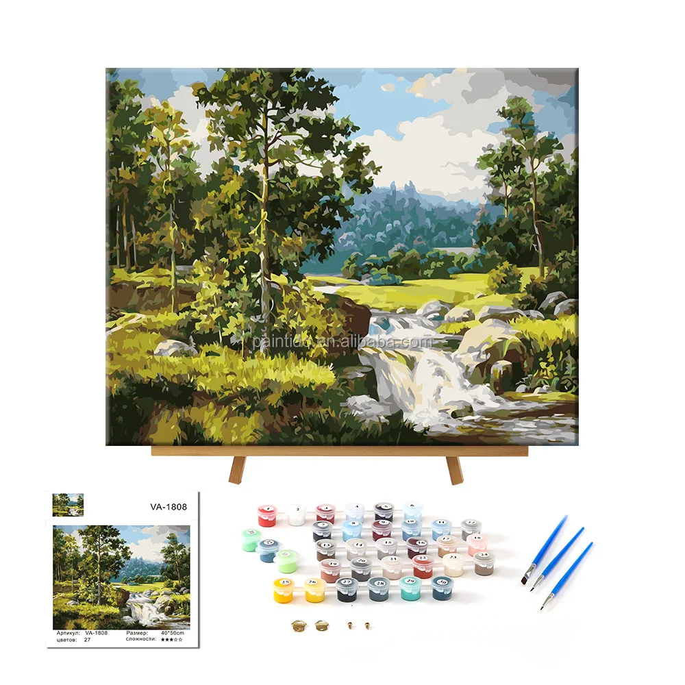 Paintido diy photo picture oil paint stencil painting by number for holiday gift