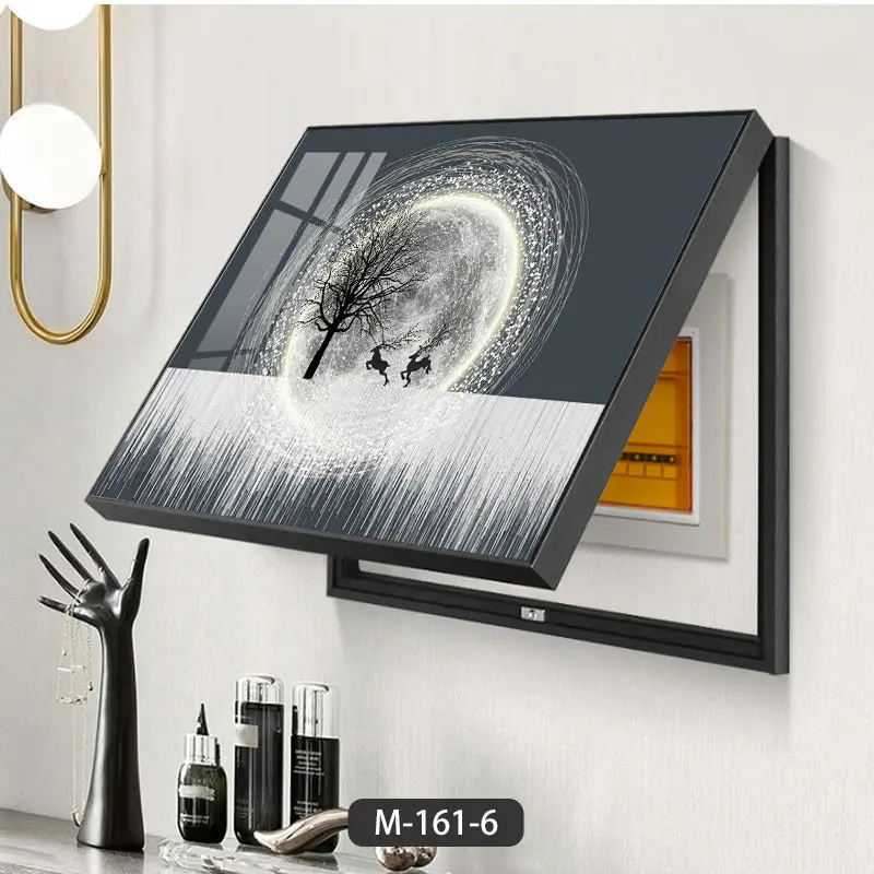 Modern living room electric meter decorative painting distribution box switch box light luxury electric meter box mural
