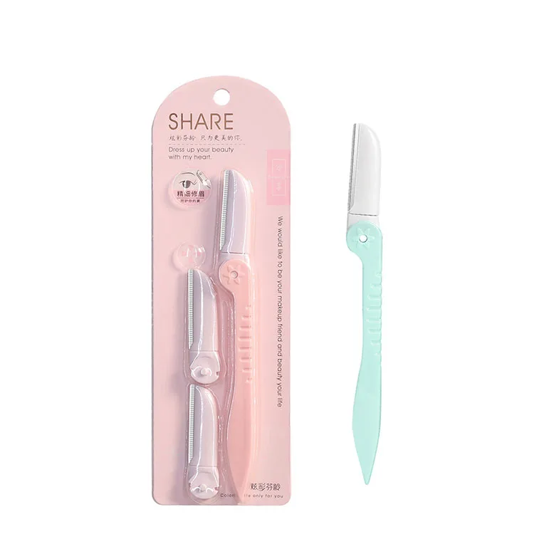 Disposable stainless steel blade candy color eyebrow razor trimmer