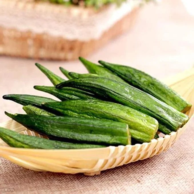 Factory Direct Sale Crispy Instant Freeze Dried Okra Snacks OEM/ODM Dry Okra With Seeds Vegetable for Soup