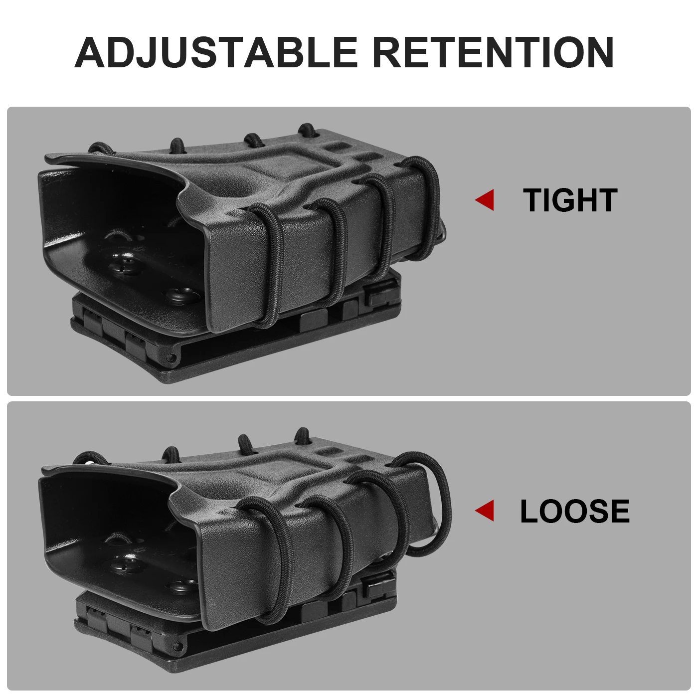 Gun&Flower Universal Kydex Handcuff Case Fits Hinged or Chain Handcuffs  Tactical Equipment Black