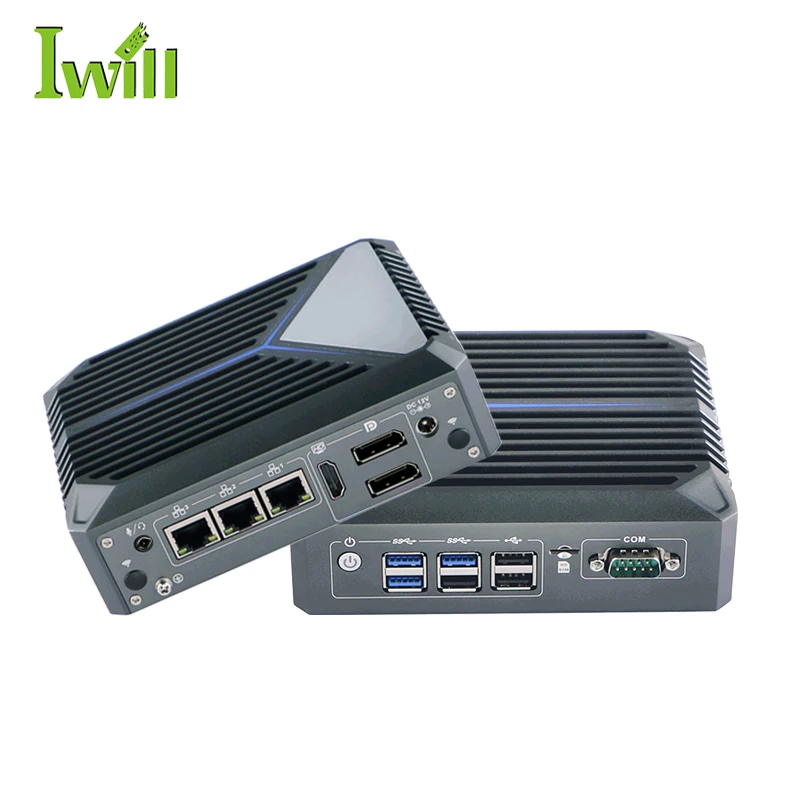 Безвентиляторный промышленный компьютер Cere-lon J6412 CPU 4G/5G LTE WiFi Win11 DP небольшой форм-фактор ПК Встроенный промышленный компьютер
